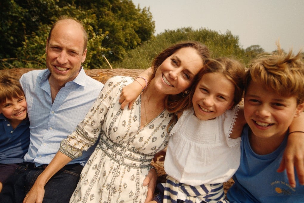 William, Prince of Wales and Catherine, Princess of Wales, pose with their children (from left) Louis, Charlotte and George. Prince William recently opened up about his family on Eugene Levy’s travel series The Reluctant Traveler on Apple TV+. Photo: TNS