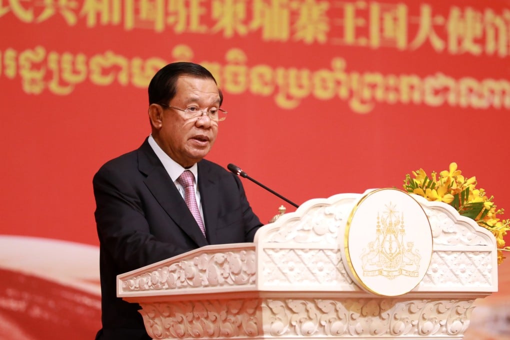Cambodia’s Senate President, Hun Sen, speaks at an event to mark the 76th anniversary of the founding of the People’s Republic of China, in Phnom Penh, Cambodia last month. Photo: Xinhua