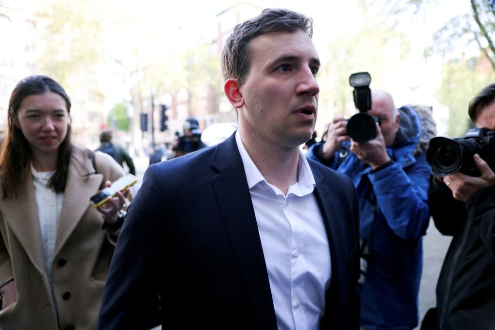 Christopher Cash, who was one of two men charged with spying for China, at Westminster Magistrates’ Court in London last year. Photo: Reuters