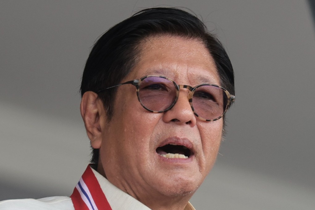 Philippine President Ferdinand Marcos Jnr delivers a speech at the 124th Police Service Anniversary ceremony at Camp Crame in Quezon City, Metro Manila, in August. Photo: EPA