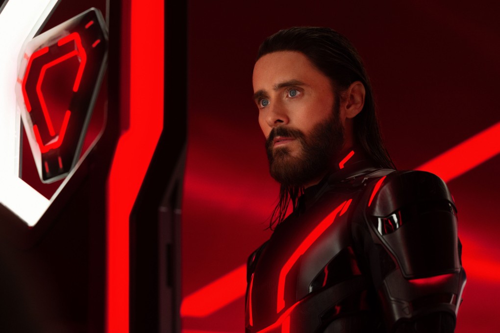 Jared Leto in a still from Tron: Ares (category IIA), directed by Joachim Ronning. Greta Lee co-stars. Photo: Leah Gallo/Disney Enterprises
