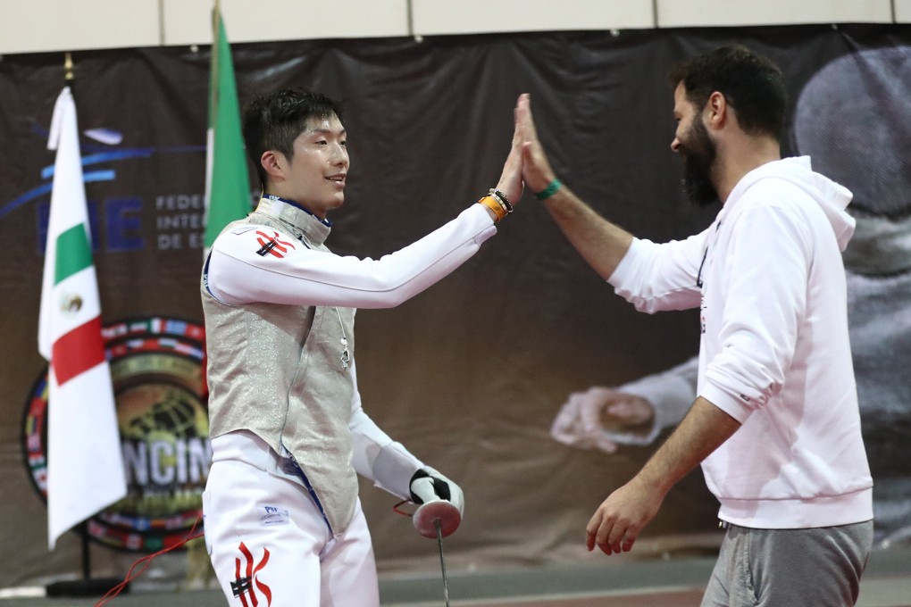 Cheung Ka-long (left) has had coach Greg Koenig by his side for both of his Olympic triumphs. Photo: FIE