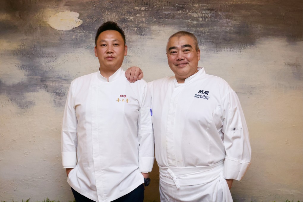 Chefs Wang Haoquan (left) and Tsang Chiu-king recently collaborated on three dinners at Ming Court restaurant in Hong Kong. Photo: Jonathan Wong