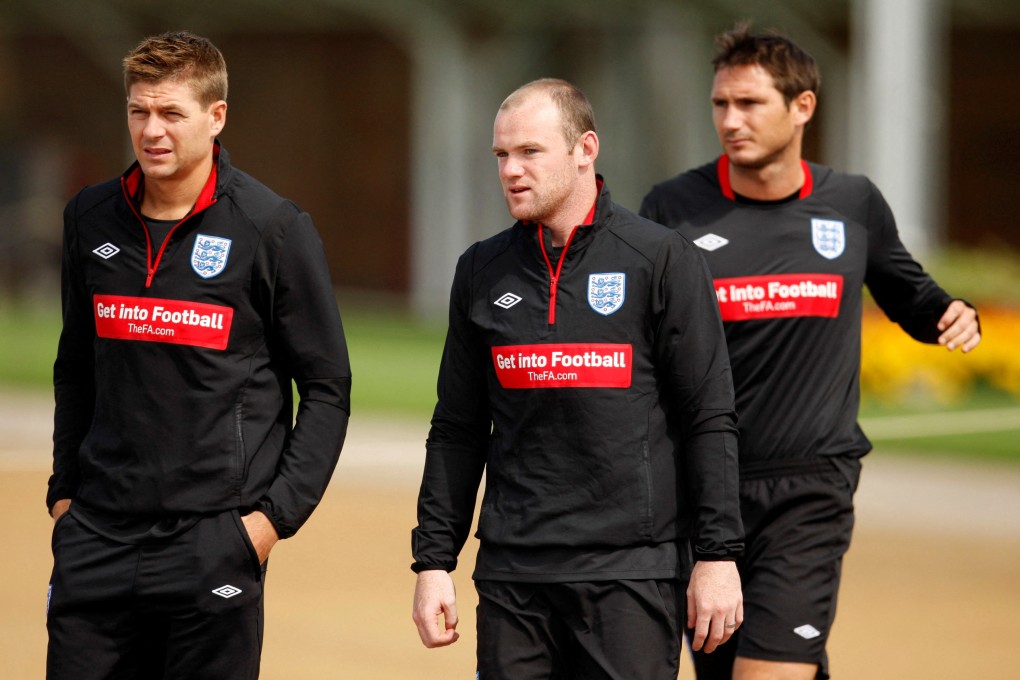 Steven Gerrard (left), Wayne Rooney (centre) and Frank Lampard during and England training session in 2010. Photo: Action Images