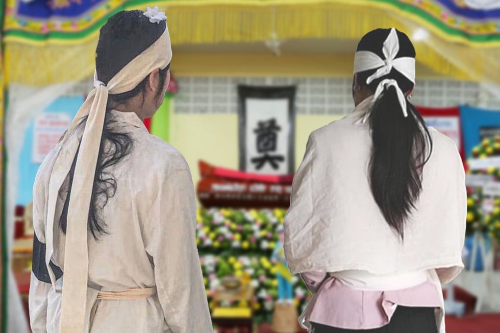 A cheated on wife in China exposed her husband’s 16-year secret affair after his lover turned up at her father-in-law’s funeral in mourning attire pretending to be a relative. Photo: SCMP composite/Shutterstock/Sohu