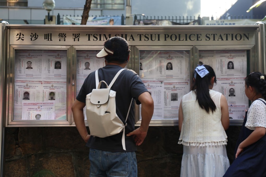 Wanted notices posted outside Tsim Sha Tsui police station. Photo: Jelly Tse