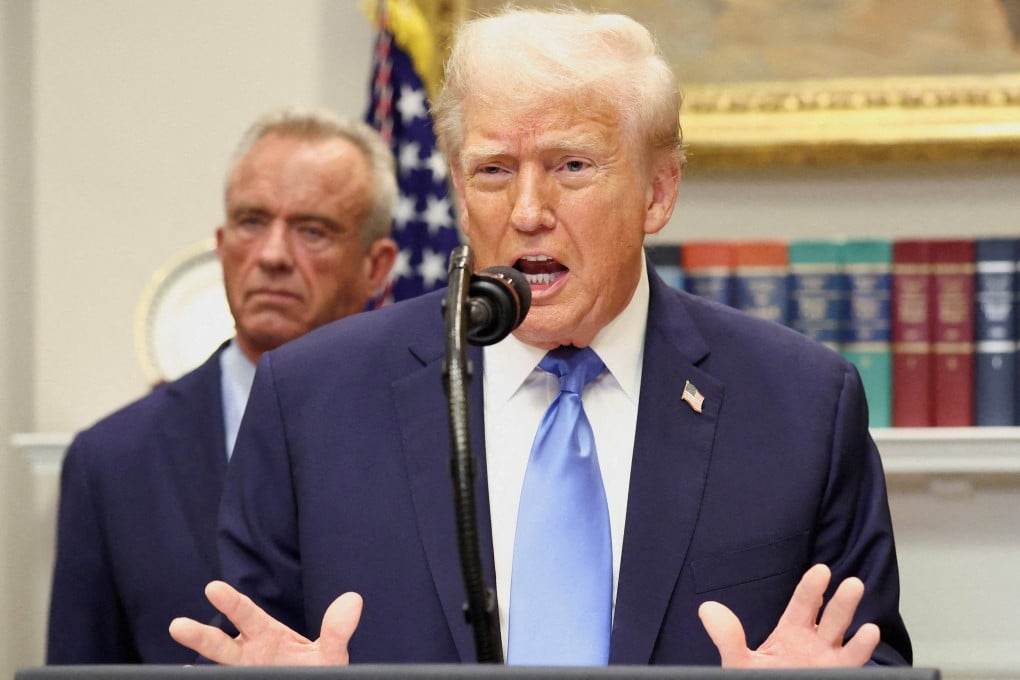 US President Donald Trump speaks at the White House last month. Photo: Reuters