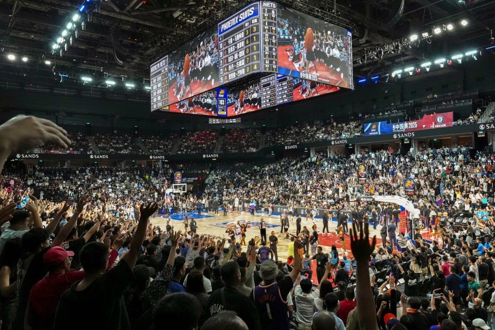 Fans packed into the The Venetian Arena in Macau to watch the first of the NBA China Games between the Brooklyn Nets and Phoenix Suns. Photo: Karma Lo