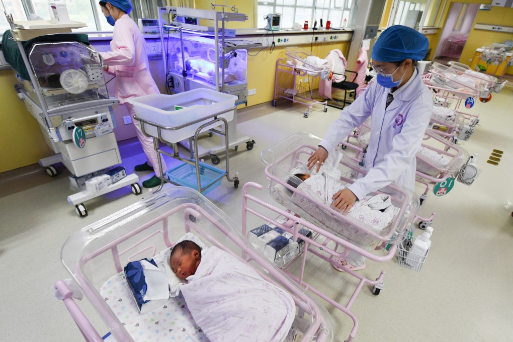 A newborn baby is cared for in a Chinese hospital’s neonatal care centre. Photo: SOPA Images