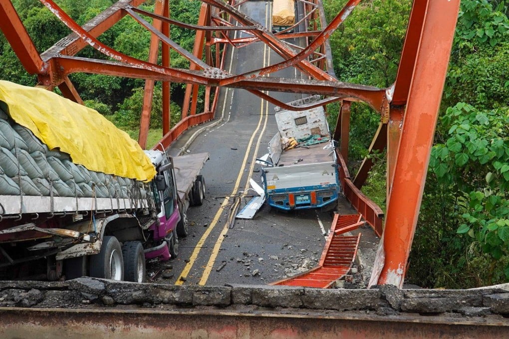 The Piggatan bridge in Alcala, Philippines’ Cagayan province, collapsed on Monday. Photo: Cagayan Provincial Information Office