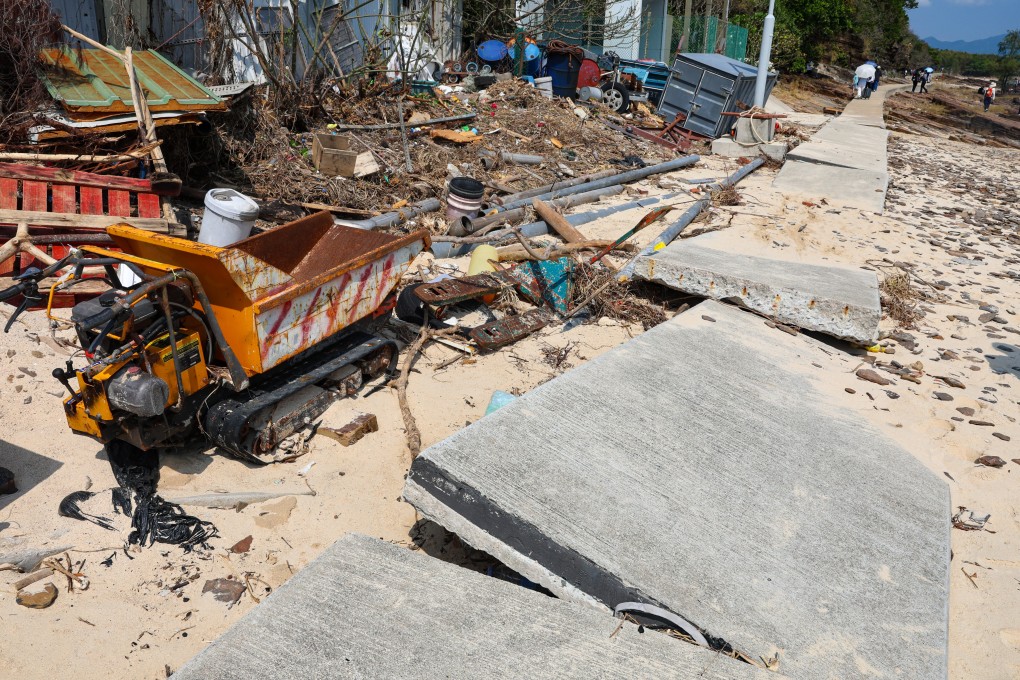 A path damaged by Super Typhoon Ragasa on Tung Ping Chau. Photo: Edmond So