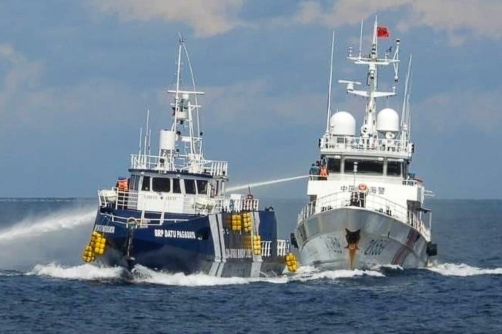 The Philippine Coast Guard has accused the Chinese ship of deliberately ramming its vessel after firing a water cannon at it, while the Chinese coastguard claims the Philippines “seriously” infringed upon China’s territorial sovereignty. Photo: Handout