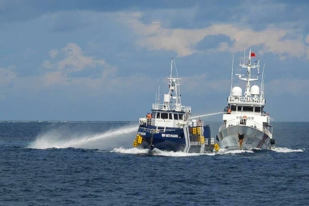 The Philippine Coast Guard has accused the Chinese ship of deliberately ramming its vessel after firing a water cannon at it, while the Chinese coastguard claims the Philippines “seriously” infringed upon China’s territorial sovereignty. Photo: Handout