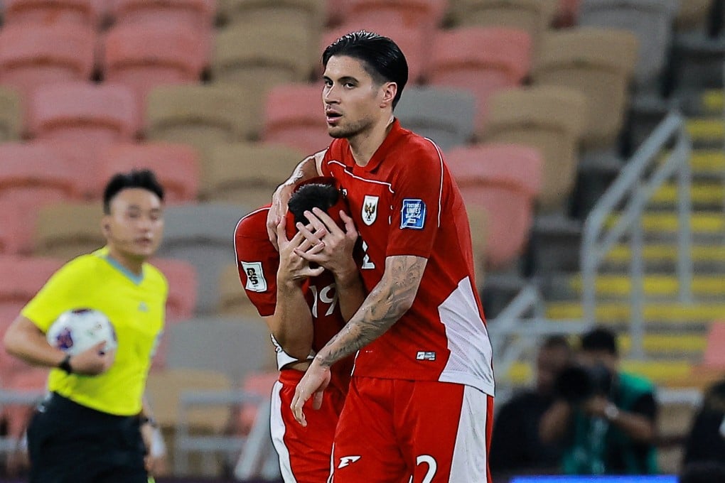 Indonesia’s Kevin Diks (right) and Thom Haye after their 1-0 loss to Iraq in Jeddah, Saudi Arabia, on Saturday. Photo: Reuters