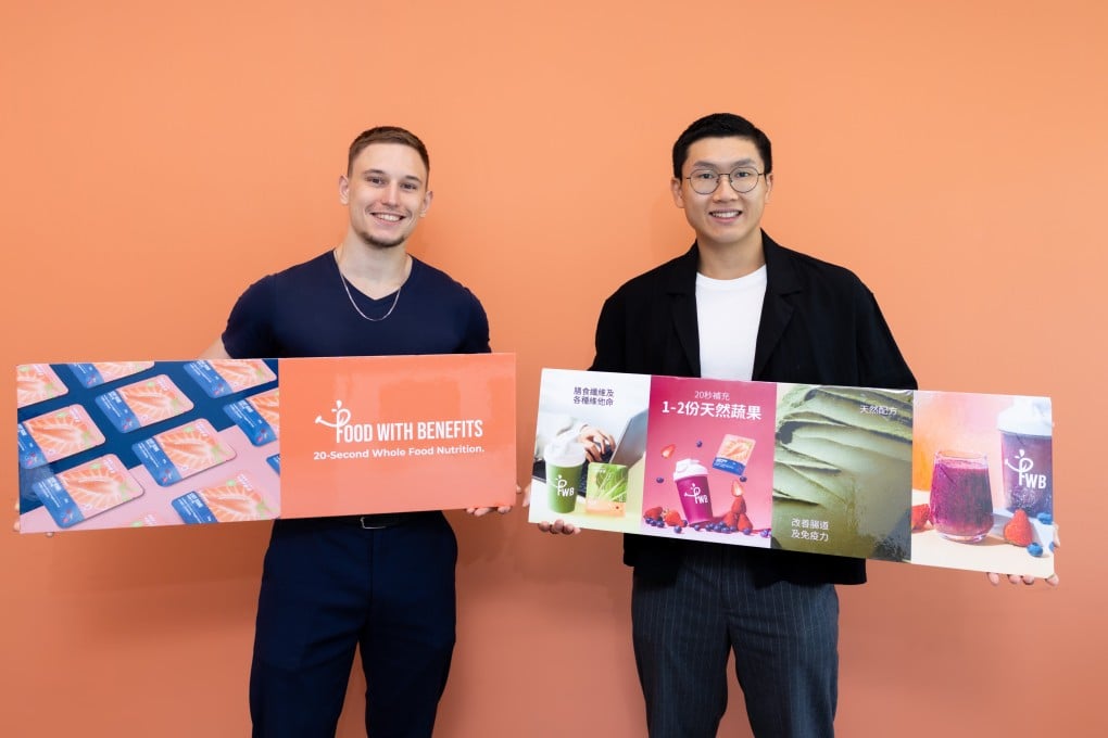 Matey Yordanov (left) and Francis So set up Food With Benefits, which makes sustainable smoothie powders. Photo: Kong Yat-pang