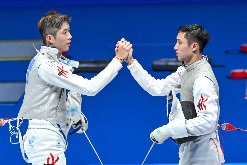 Cheung Ka-long (left) and Ryan Choi are Hong Kong’s main fencing medal chances at the National Games. Photo: USFHK