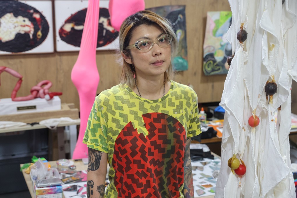 IV Chan, a sculptor, performance artist, costume designer and more, poses at her studio in Fo Tan, Hong Kong. Photo: Edmond So