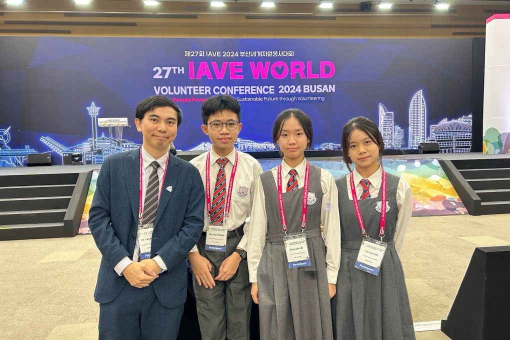 Chan Yik-yeung lead students at the 27th IAVE World Volunteer Conference in Busan. Photo: Handout