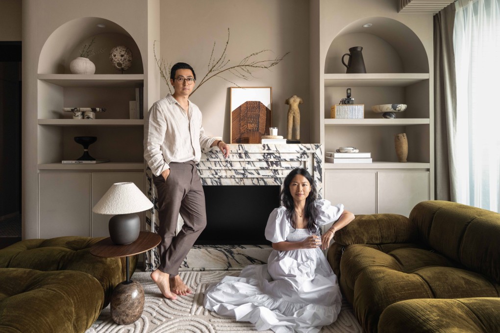 Vincent Lim and Elaine Lu, co-founders of Lim + Lu, in the living room of their Happy Valley, Hong Kong, apartment. Photo: Common Studio