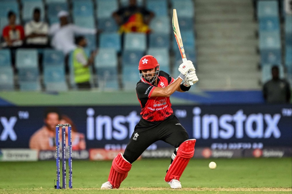 Hong Kong’s Nizakat Khan in action during the Asia Cup Twenty20 match against Sri Lanka in Dubai in September. Photo: AFP