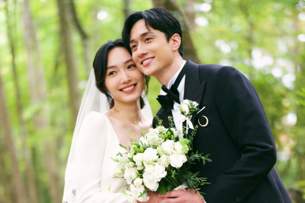 Cecilia Choi and Terrance Lau pose for a wedding photo in Japan. The Hong Kong actor couple have been together for five years. Photo: MOM Production