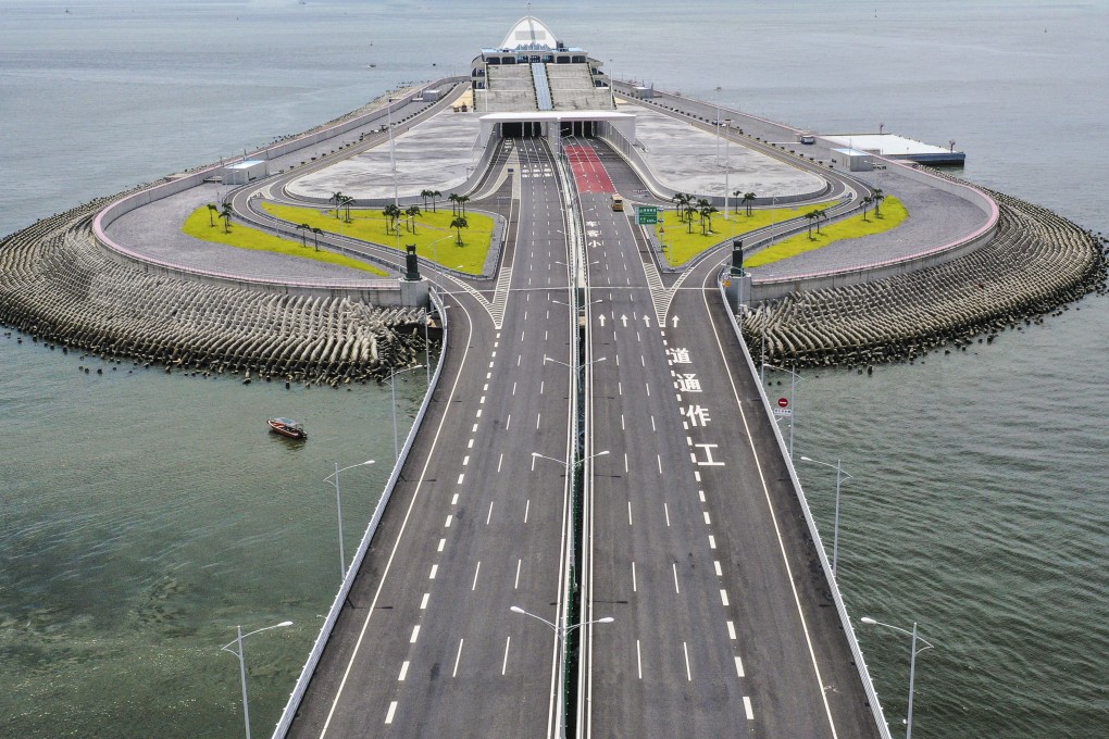 An artificial island on the Hong Kong-Zhuhai-Macau Bridge. Photo: Martin Chan