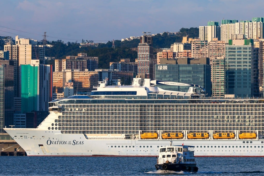 The Ovation of the Seas cruise ship docked in Hong Kong. Royal Caribbean International will increase its sailings from the city from 12 to 16 next year. Photo: Dickson Lee
