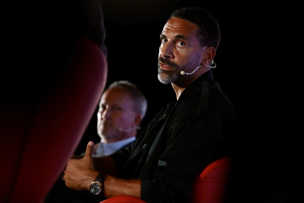 Rio Ferdinand speaking on stage at last month’s World Football Summit in Hong Kong. Photo: Jonathan Wong