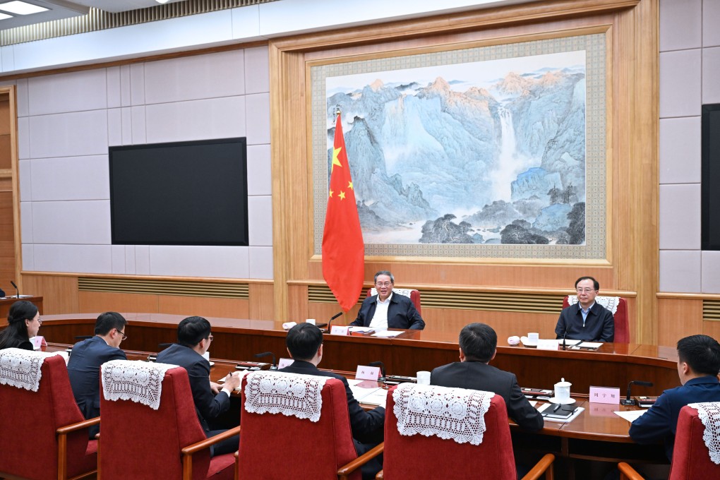 Chinese Premier Li Qiang held a symposium on Tuesday with a group of the country’s business leaders and economics scholars. Photo: Xinhua