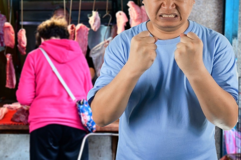 A jealous Chinese husband has been jailed after he flew into a rage when a local butcher gave his wife discounts on the meat she was buying and stabbed her multiple times. Photo: SCMP composite/Shutterstock