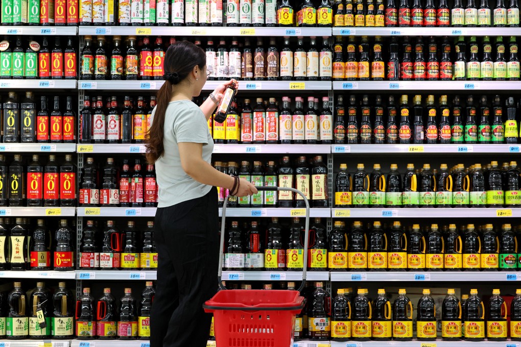 A woman shops at a supermarket in Zaozhuang, Shandong province, on September 10. Photo: Xinhua
