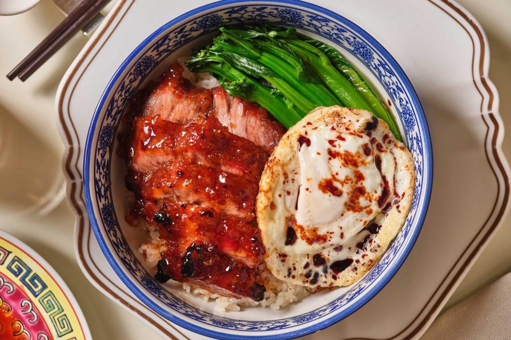 Char siu rice at Holt’s Cafe at the Rosewood Hong Kong in Hong Kong. What are runners in Hong Kong loading up on to maintain their carb intake?
