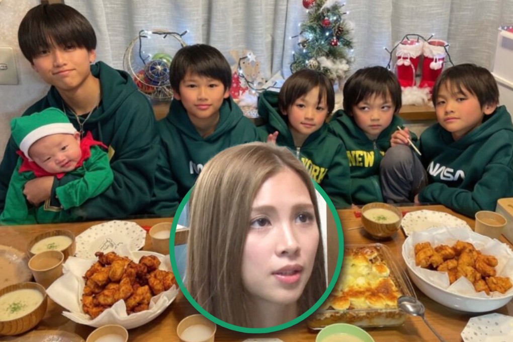 A 34-year-old mother in Japan has told of how she faces major challenges raising her six sons, spending an astonishing US$4,600 a month to support them. Photo: COMBO/Abema Times/hotosena.com