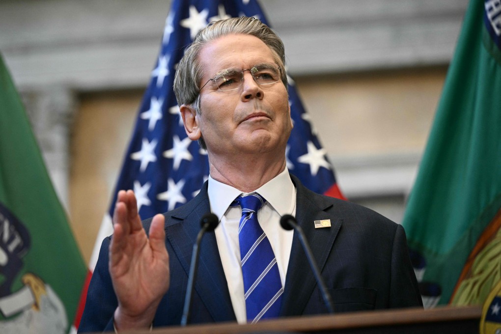 US Treasury Secretary Scott Bessent at a news conference on the sidelines of the IMF/World Bank annual meetings in Washington on Wednesday. Photo: AFP