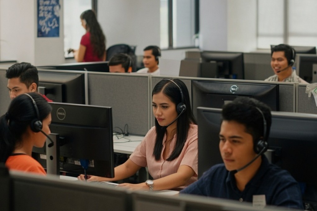 Employees at a call centre in the Philippines. Nearly 2 million Filipinos are employed in the country’s outsourcing sector. Photo; Shutterstock