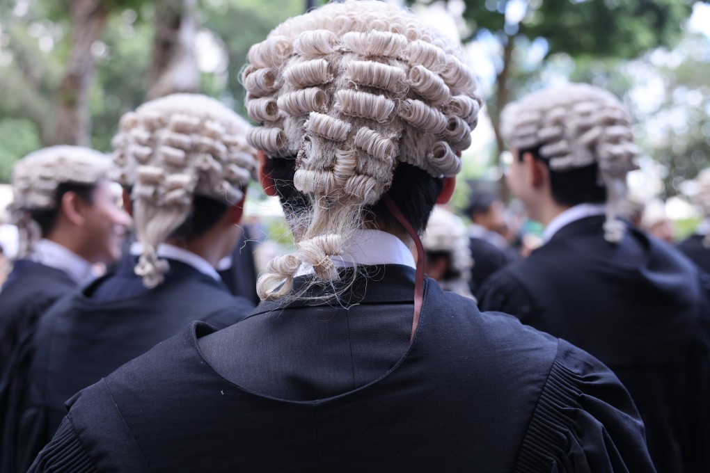Legal practitioners gather after a senior counsel admission ceremony at the Court of Final Appeal on June 7. Photo: Nora Tam