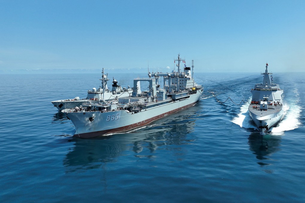 The Qinghaihu, hull number 885, is a Type 908 replenishment ship of the PLA Southern Theatre Command. Photo: Handout