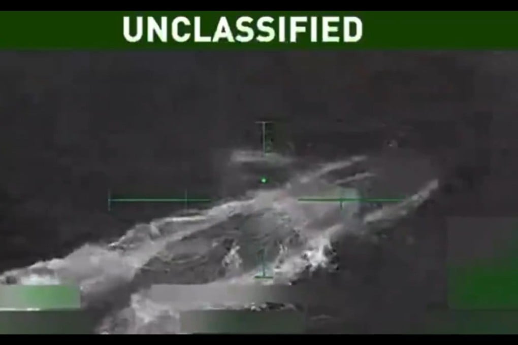 The Pentagon on Saturday posted a short video of the strike on an alleged drug-carrying submersible in the Caribbean. Image: US Department of Defence