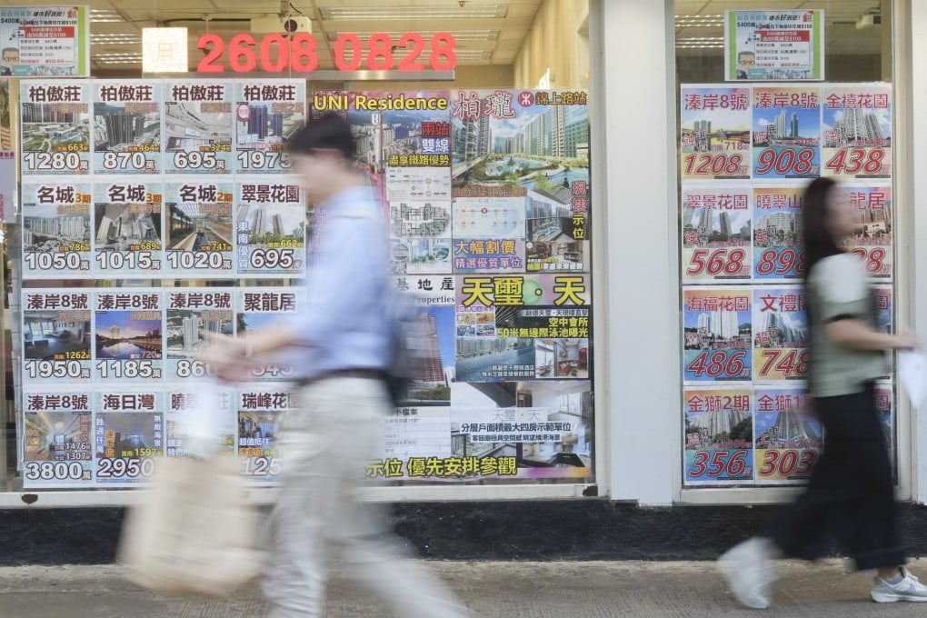 Property listings displayed by a real-estate agency in Tai Wai. Photo: Sam Tsang