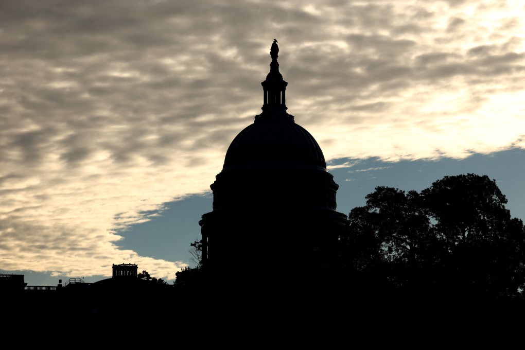 Clouds appear to curve around the dome of the US Capitol during the continuing government shutdown in Washington. Photo: Reuters