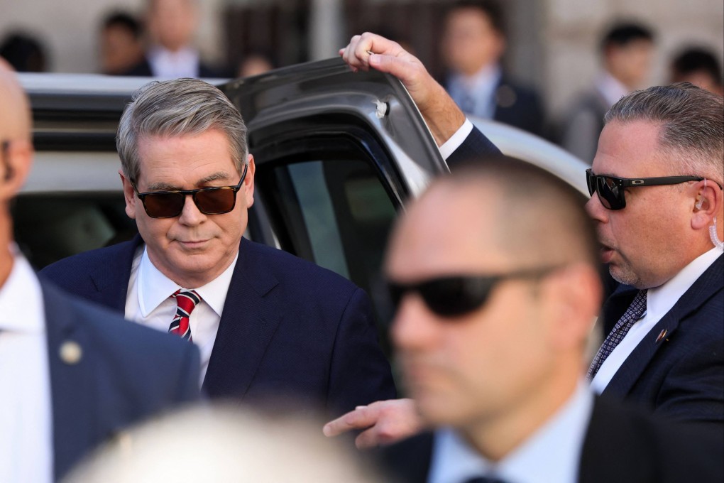 US Treasury Secretary Scott Bessent arrives for trade talks with Chinese Vice-Premier He Lifeng in Madrid, Spain on September 14. Photo: AFP