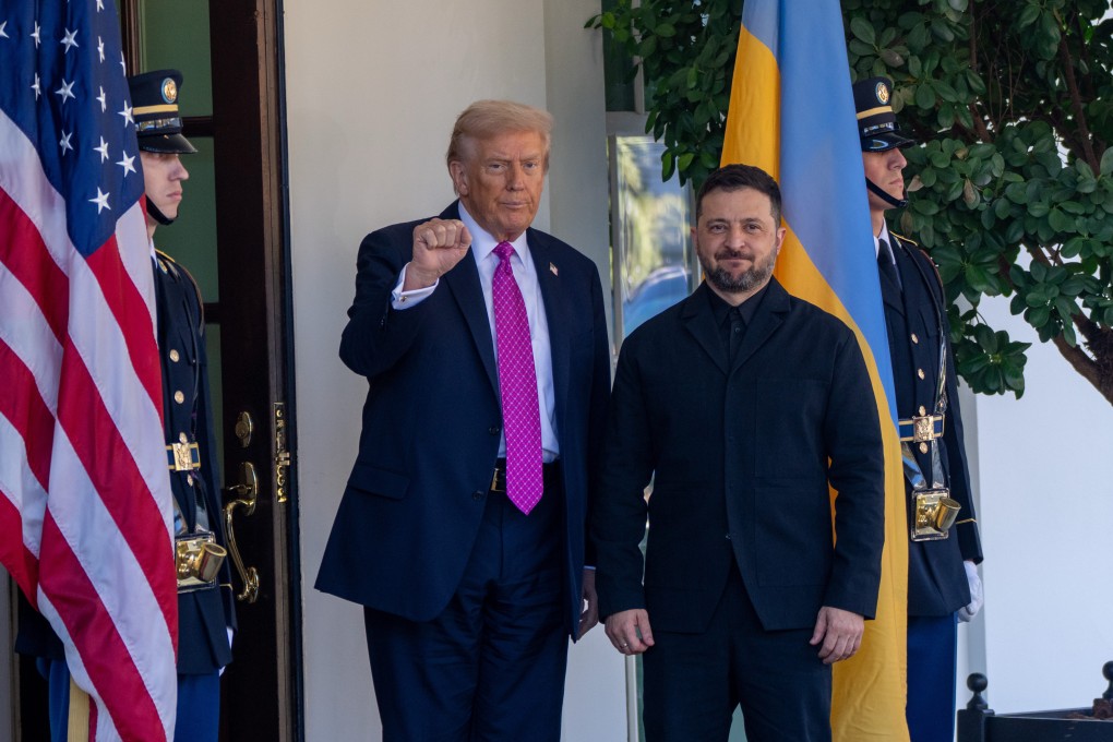 US President Donald Trump , left, and Ukrainian President Volodymyr Zelensky at the White House on Thursday. Photo: Zuma Press Wire / dpa