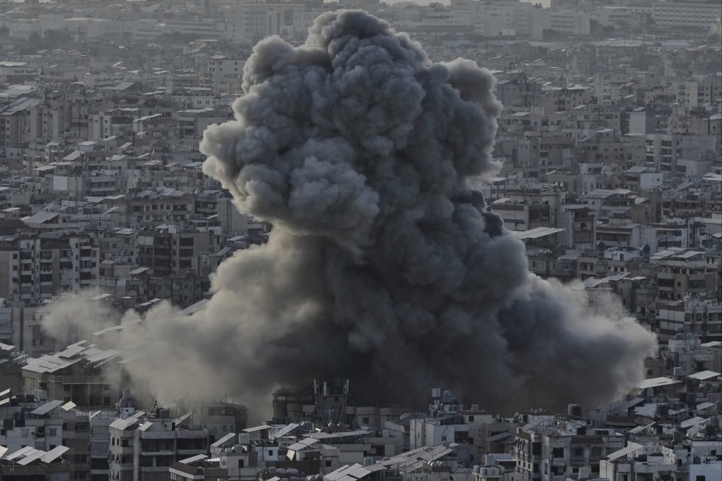 Smoke rises following an Israeli airstrike on Dahiyeh in the southern suburb of Beirut, Lebanon in April. Photo: AP