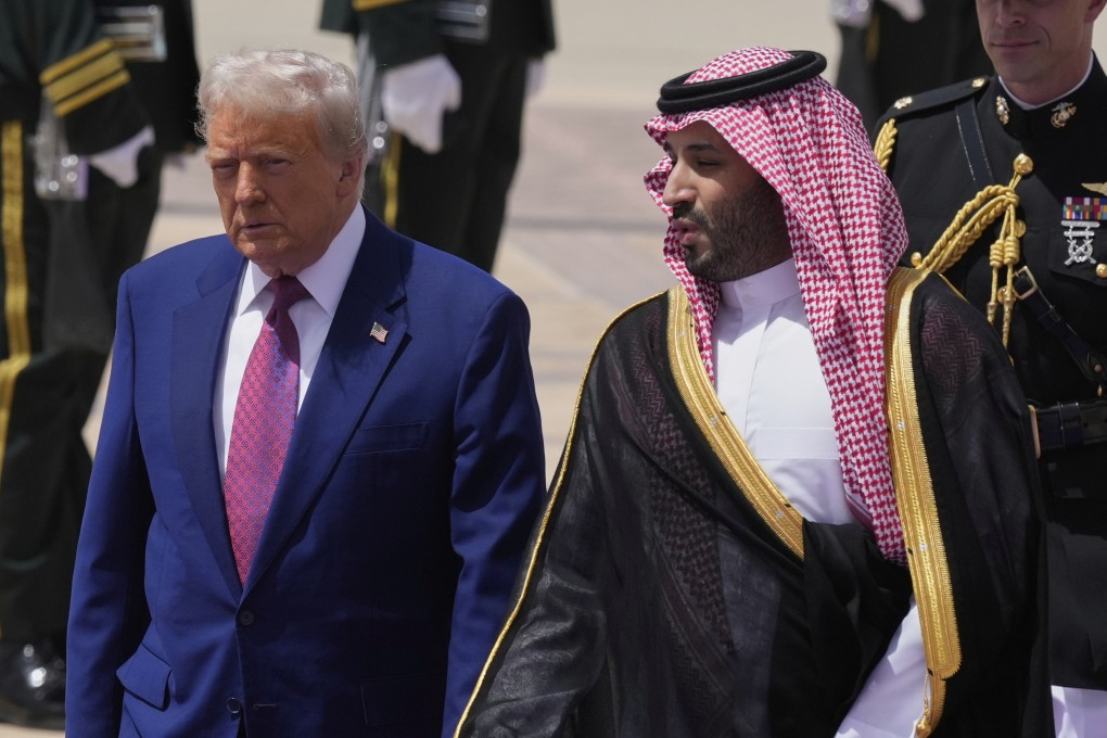 US President Donald Trump speaks with Saudi Crown Prince Mohammed bin Salman during an arrival ceremony in Riyadh, Saudi Arabia in May. Photo: AP