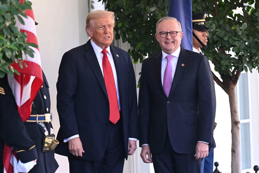 US President Donald Trump greets Australian Prime Minister Anthony Albanese at the White House on Monday. Photo: AFP