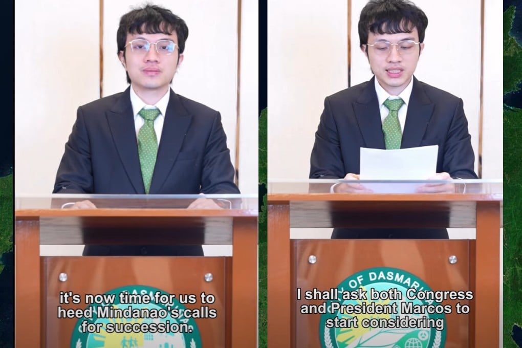 Screenshots from a video posted by Cavite congressman Francisco “Kiko” Barzaga in which he called for the secession of the island of Mindanao from the Philippines. Photo: Facebook/Congressman Kiko Barzaga