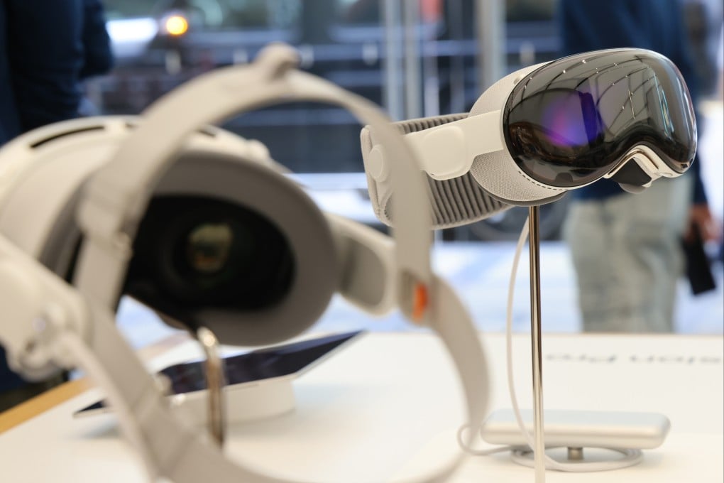 Apple’s Vision Pro mixed-reality headsets on display at the Apple Store in Tsim Sha Tsui, Hong Kong, June 28, 2024. Photo: Jelly Tse