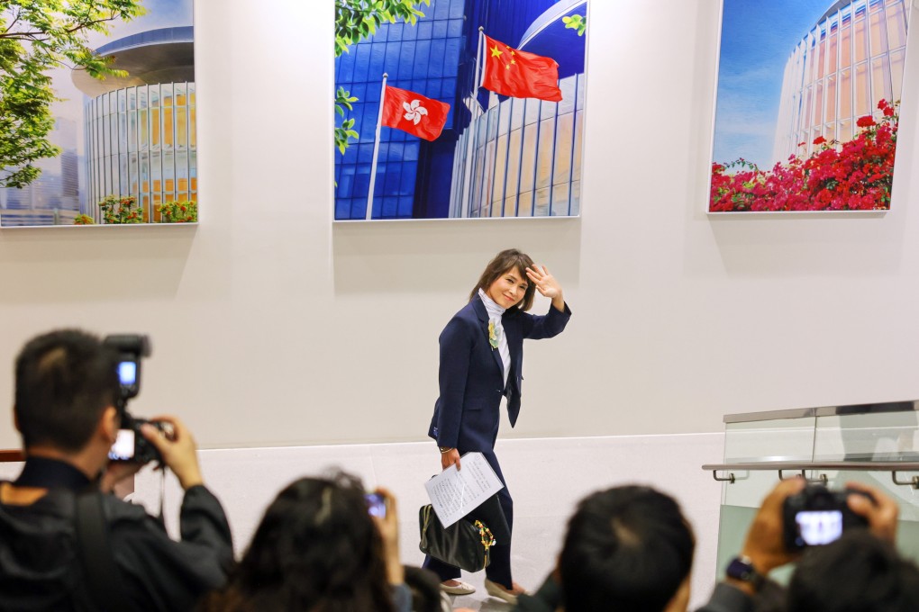 Lawmaker Doreen Kong announces that she will not run in the coming Legco election. Photo: Nora Tam