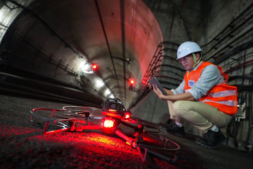 MTR is piloting a drone test programme in the East Rail tunnel with partner Traffic Control Technology. Photo: Karma Lo