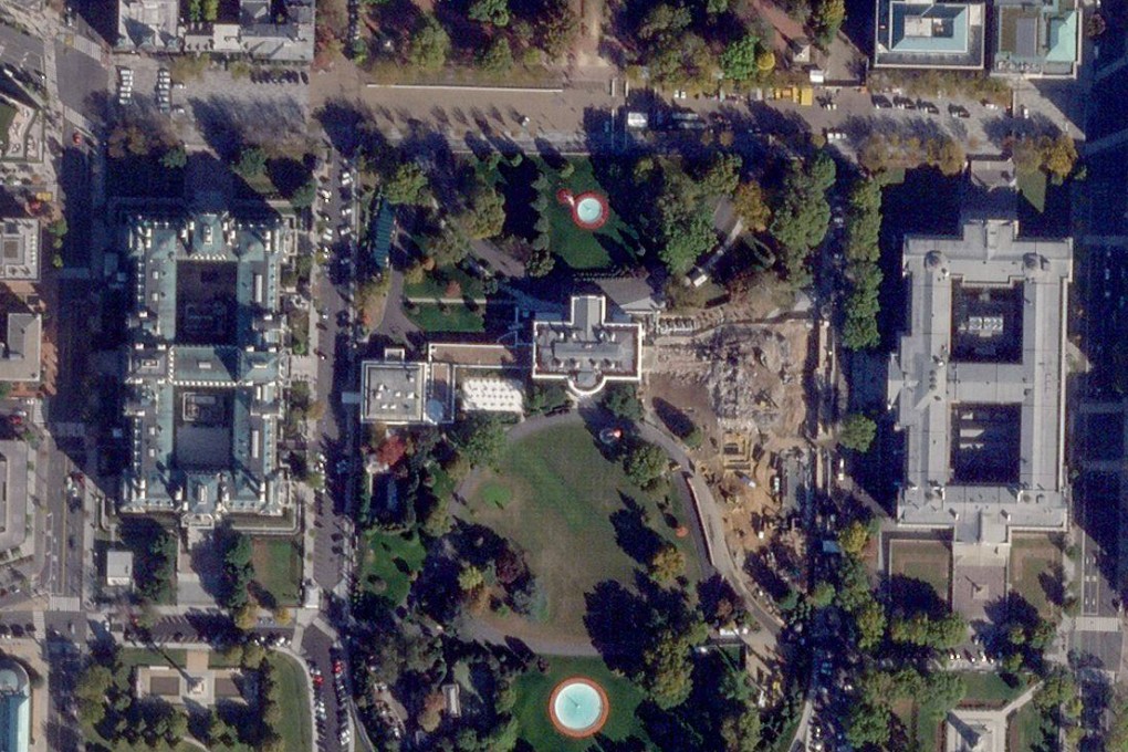 The White House on October 23 after the demolition of the East Wing. Photo: Planet Labs PBC via AFP